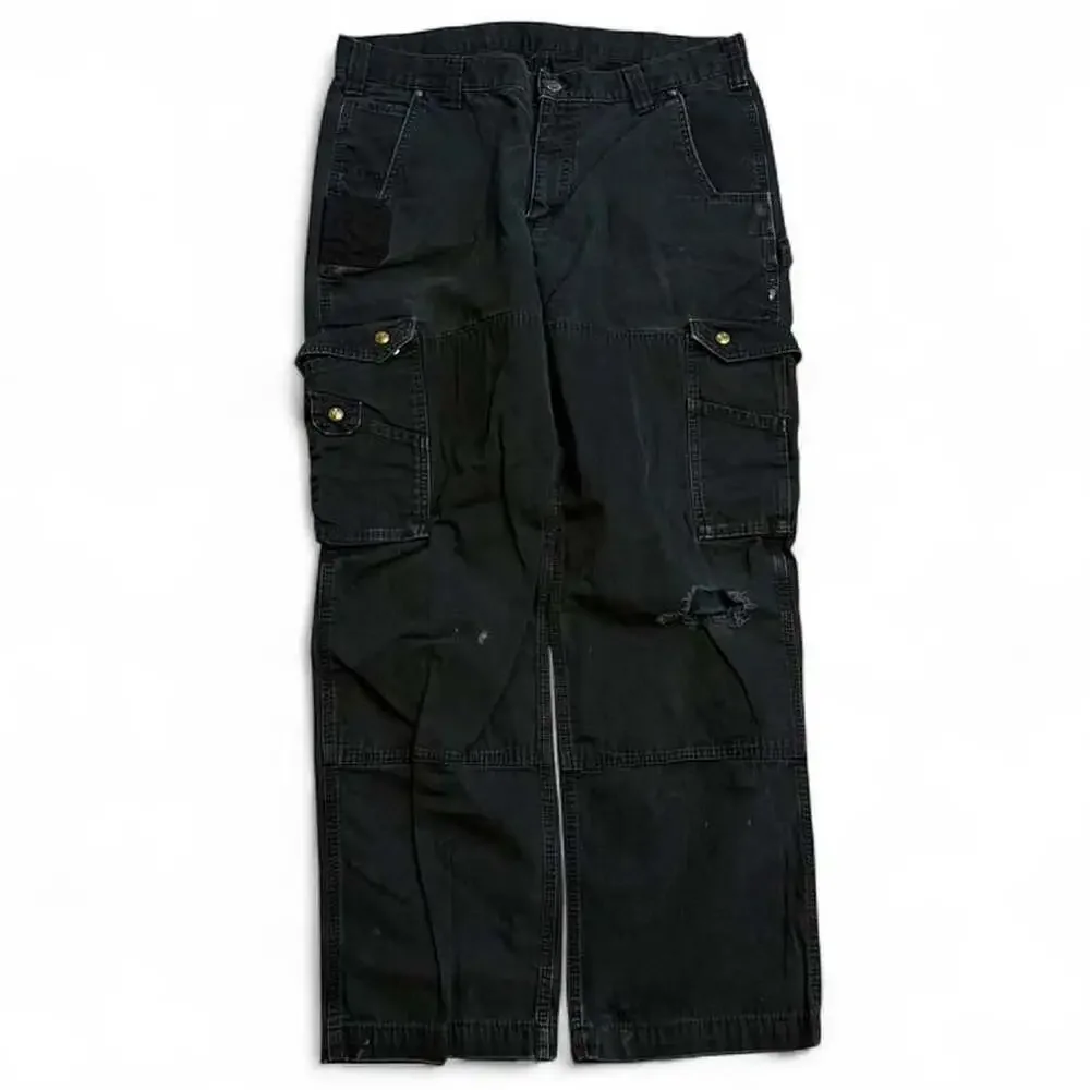 Vintage Carhartt Black Ripstop Cargo Work Pants 36x30